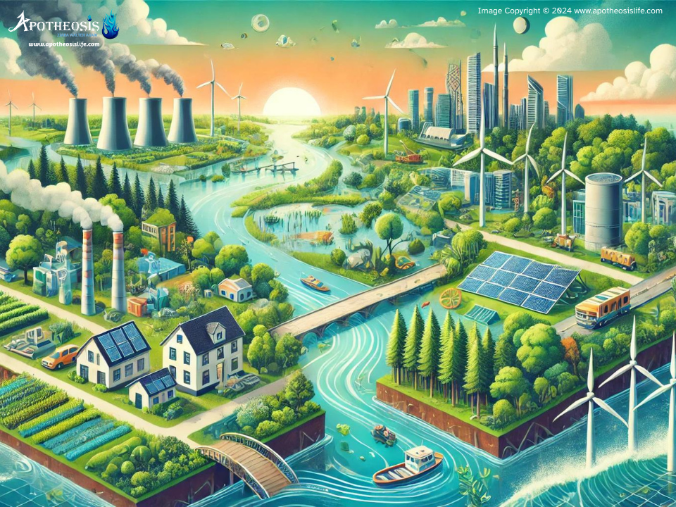 Image showing resilient infrastructure, sustainable agriculture, and community-based adaptation, representing proactive climate resilience and adaptation efforts.