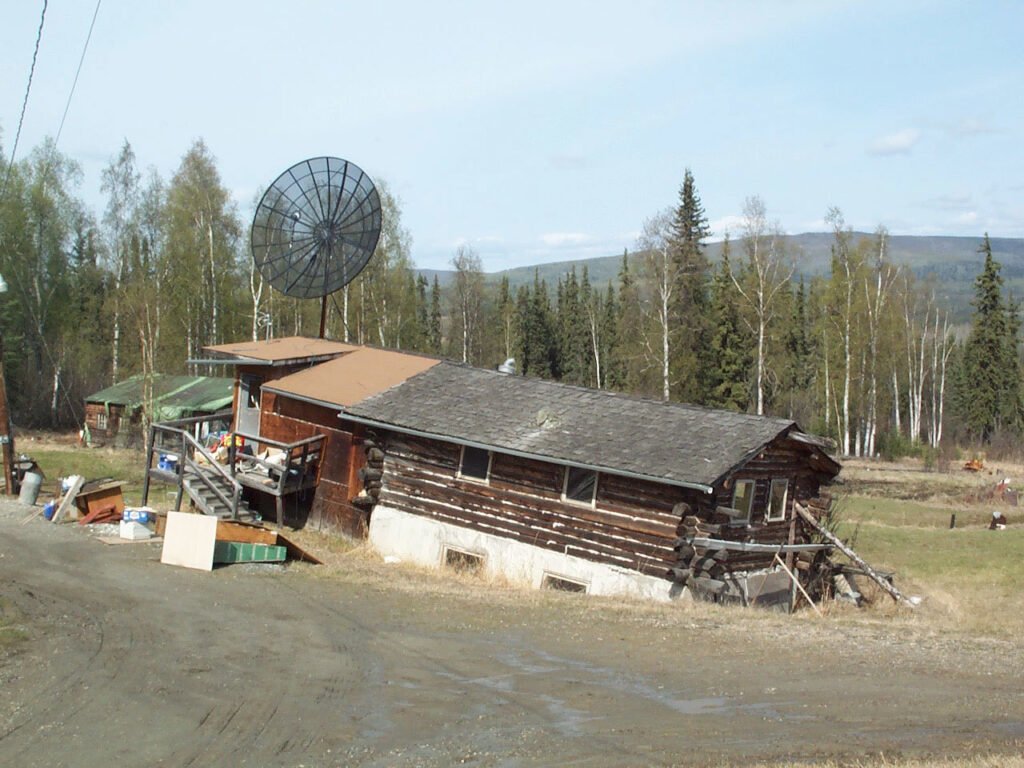 Image showing the impact of permafrost thawing on infrastructure.